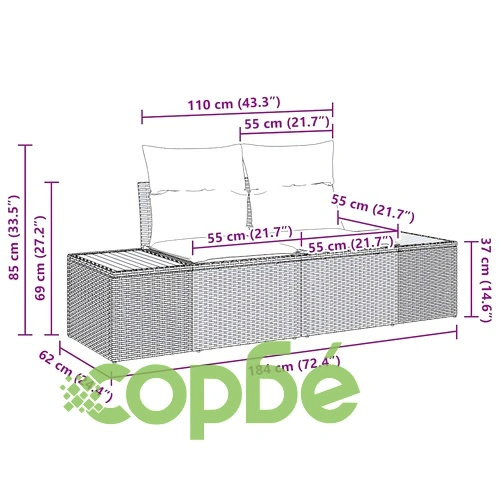 Градински комплект мебели 6 части с възглавници бежов полиратан ➤ топ цена ➤ sorbe.bg