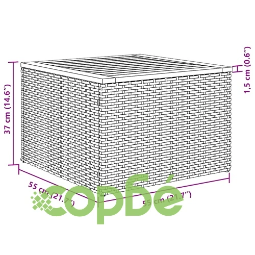 7-частен градински комплект софа с възглавници от полиратан и акация бежов ➤ топ цена ➤ sorbe.bg