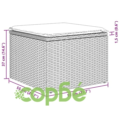 Градински комплект диван с възглавници 6 части бежов полиратан 55x55 см ➤ топ цена ➤ sorbe.bg