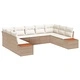 Градински комплект мебели 9 части с възглавници - бежов полиратан 289x209 см