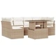 Градински комплект мебели 7 части полиратан бежово и кремаво 100x55x73 см