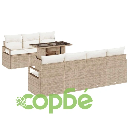 Градински комплект мебели от полиротан 8 части бежов и кремав 100x55x73 см ➤ топ цена ➤ sorbe.bg