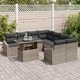 Градински комплект мебели 9 части сив полиратан 100 x 55 x 73 см