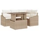 Градински комплект мебели 5 части полиратан бежов и кремав 100 x 55 x 73 см