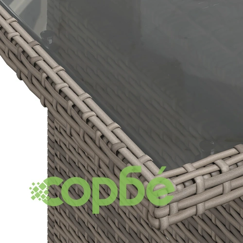 Комплект Градински Мебели от 6 Части - Сив Ратан, Полиестер и Стоманена Конструкция ➤ топ цена ➤ sorbe.bg