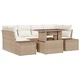 Градински комплект мебели 7 части полиратан бежов и кремав 100 x 55 x 73 см