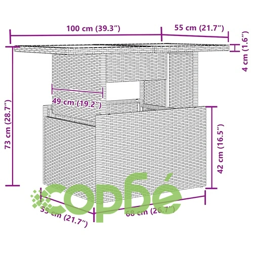 Градински софа комплект 8 части полиратан черен 100 x 55 x 73 см ➤ топ цена ➤ sorbe.bg