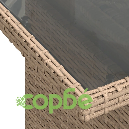 Градински диван комплект 9 части от Ратан и Полиестер в Бежов цвят ➤ топ цена ➤ sorbe.bg