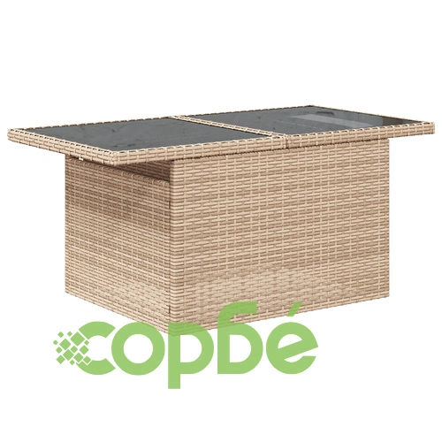 Градински диван комплект 10 части от натурален ратан - Бежов секционен комплект за тераса ➤ топ цена ➤ sorbe.bg