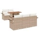 Градински комплект мебели 6 части полиратан акация 100x55x73 см бежов