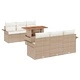 Градински комплект мебели 7 части полиратан бежово и кремаво 100 x 55 x 73 см