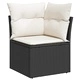 Градински комплект 9 части с възглавници черен полиратан акация 100x55x73 см