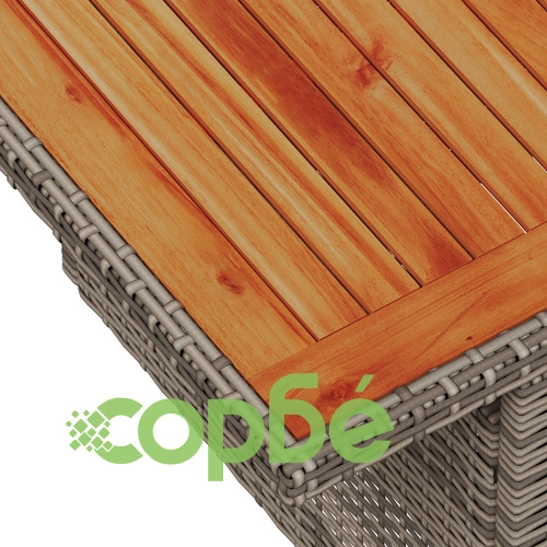 Градински диван комплект от 9 части - Сив Полиратан за 8 души ➤ топ цена ➤ sorbe.bg