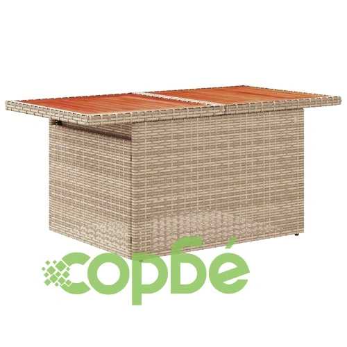 7-части градински диван комплект с възглавници бежов полиратан акация ➤ топ цена ➤ sorbe.bg