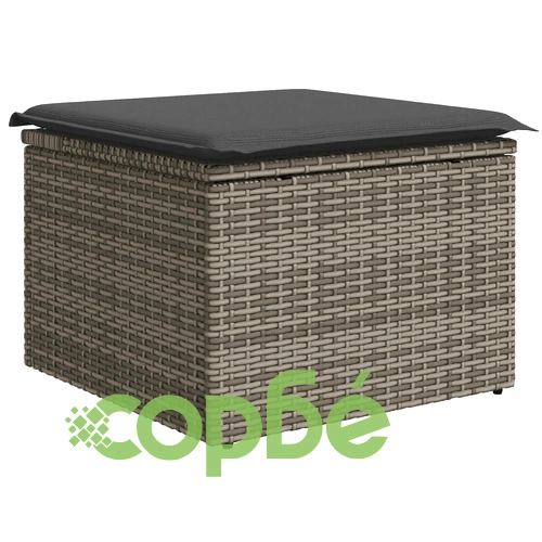 Градински комплект от 7 части - Сив Ратан диван с функция за съхранение ➤ топ цена ➤ sorbe.bg