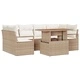 Градински комплект от полиратан 7 части бежов и кремав 100x55x73 см