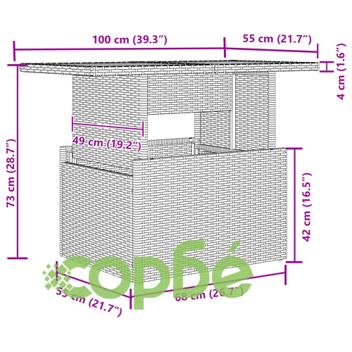 Градински комплект от 7 части с диван от естествен ратан в черен цвят ➤ топ цена ➤ sorbe.bg