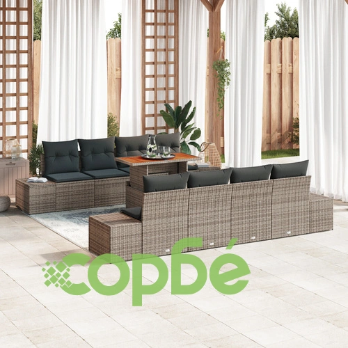 Комплект градински мебели от 7 части - Кафяв ратан с функция за съхранение ➤ топ цена ➤ sorbe.bg