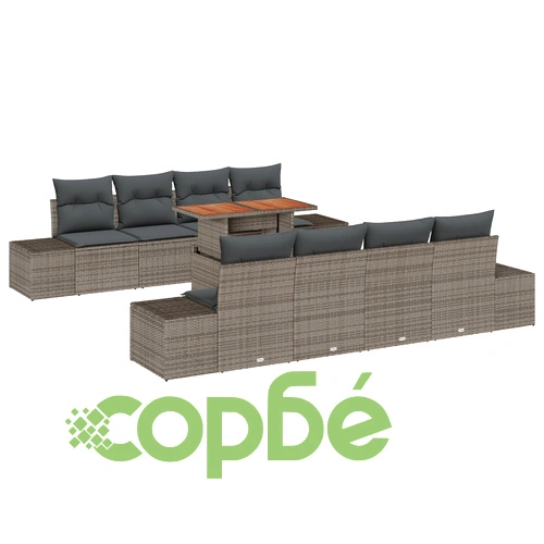 Комплект градински мебели от 7 части - Кафяв ратан с функция за съхранение ➤ топ цена ➤ sorbe.bg