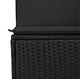 Комплект градински дивани от черен ратан и текстил - 9 части