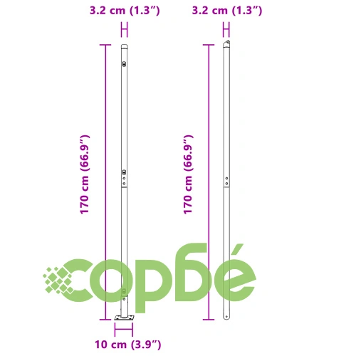 Комплект от 52 елемента за бетонна ограда, сиви, 3.2 x 3.2 x 88.5 см ➤ топ цена ➤ sorbe.bg