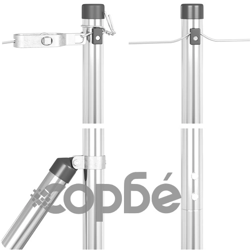 Комплект от 104 Оградни Стълба от Галванизирана Стомана, 3.2 x 3.2 x 68.5 см ➤ топ цена ➤ sorbe.bg