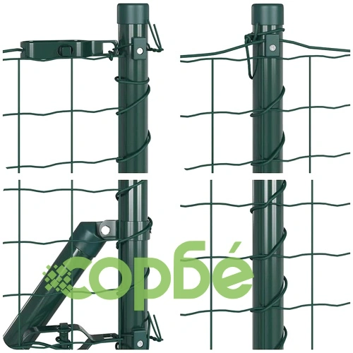 Еврофенс с шипове, 50 x 0,4 м, поцинкована стомана, зелен ➤ топ цена ➤ sorbe.bg