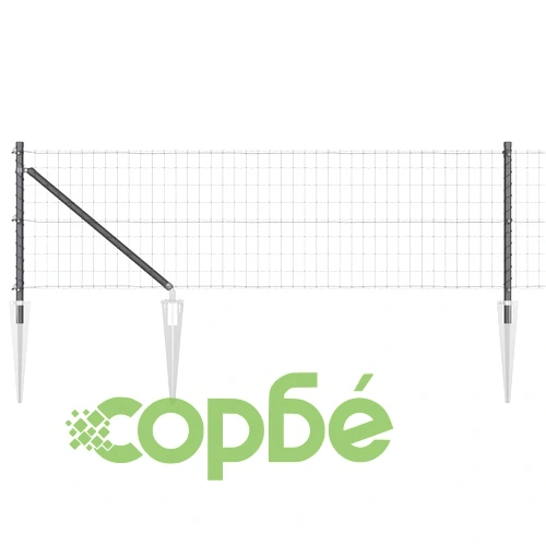 Евро ограда с колчета 0.4 x 50 м поцинкована стомана сива ➤ топ цена ➤ sorbe.bg