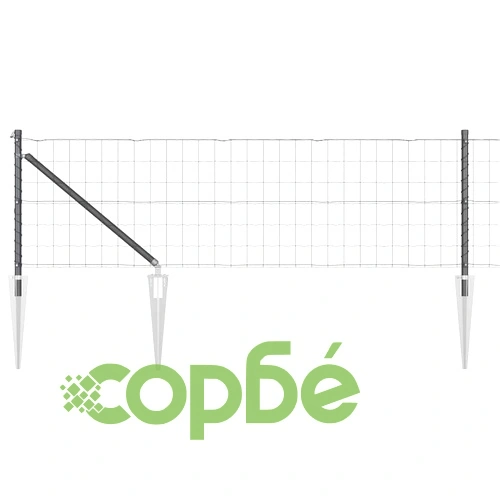 Ограда с колчета от стомана сив цвят 0.4 x 50 м ➤ топ цена ➤ sorbe.bg