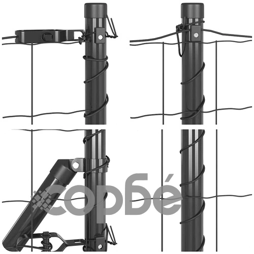 Ограда с колчета от стомана сив цвят 0.4 x 50 м ➤ топ цена ➤ sorbe.bg