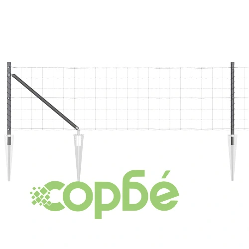 Евро ограда с колчета 0.6 x 50 м поцинкована стомана сива ➤ топ цена ➤ sorbe.bg
