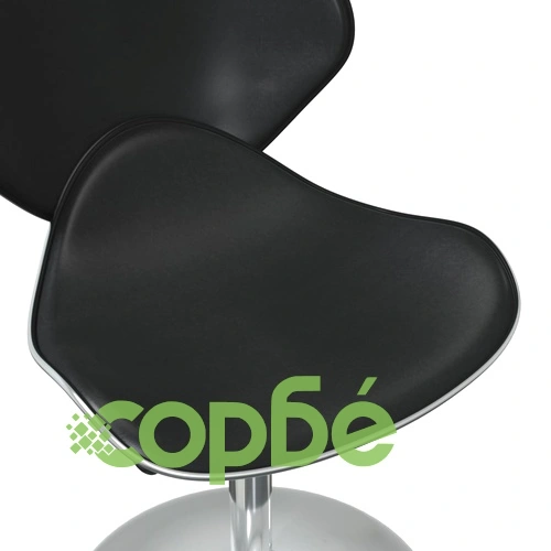 Трапезни столове, 2 бр, черни, от изкуствена кожа с регулируема височина ➤ топ цена ➤ sorbe.bg