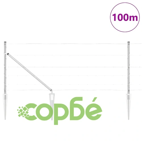 Ограда за пасища от поцинкована стомана 100 x 0.8 м сребрист цвят ➤ топ цена ➤ sorbe.bg