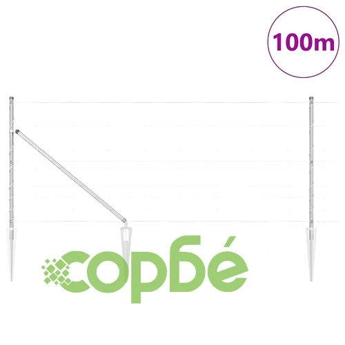 Ограда за пасища от поцинкована стомана 100x1м сребриста ➤ топ цена ➤ sorbe.bg