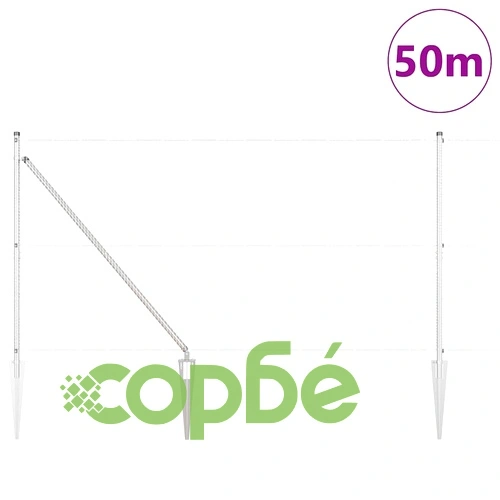 Ограда от заварена мрежа с 13 колчета 1.4 x 50 m поцинкована стомана ➤ топ цена ➤ sorbe.bg