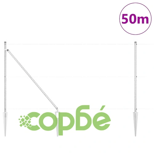 Заварена телена ограда с 13 колчета 1.4 x 50 м поцинкована стомана ➤ топ цена ➤ sorbe.bg