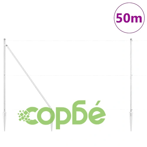 Заварена телена ограда с 13 колчета 1.5x50 м поцинкована стомана ➤ топ цена ➤ sorbe.bg