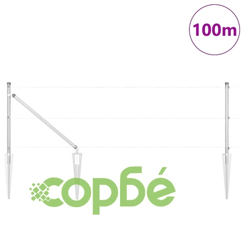 Заварена телена ограда с 13 колчета 0.5x100 м поцинкована стомана ➤ топ цена ➤ sorbe.bg