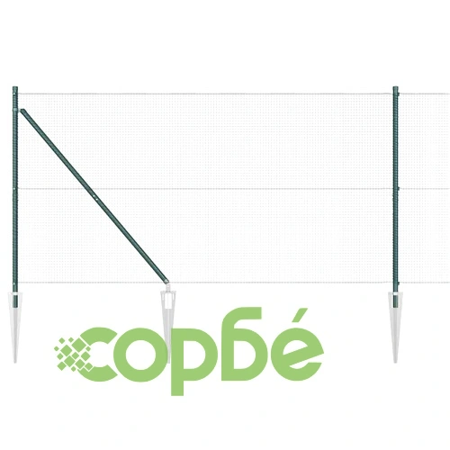 Стоманена ограда с колчета зелена 1.4 x 25 м с PVC покритие ➤ топ цена ➤ sorbe.bg