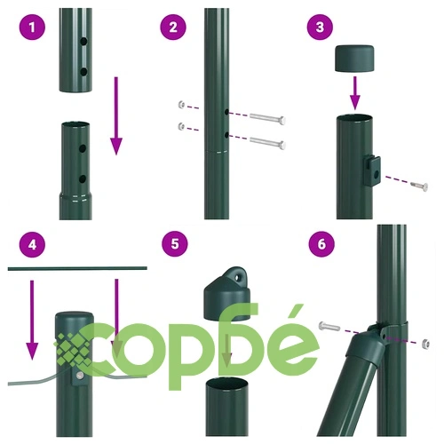 Оградa с колчета от стомана зелена 1.5 x 25 м с 13 стълба ➤ топ цена ➤ sorbe.bg