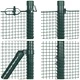 Заварена оградна мрежа с колове и шипове 50 x 1,4 м, PVC-покрита стомана, зелена