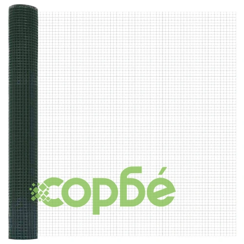 Заварена мрежа с колчета за огради, 50 x 1,4 м, PVC покрита стомана, зелена ➤ топ цена ➤ sorbe.bg