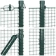 Заварена мрежа с колчета за огради, 50 x 1,4 м, PVC покрита стомана, зелена