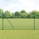 Заварена оградна мрежа с колчета, 50 x 1,5 m, PVC-покрита стомана, Зелена