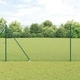 Заварена телена ограда с 13 броя колчета, 50 x 1,5 м, PVC-покрита стомана, зелена