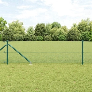 Заварена мрежа с шипове, 100 x 0,4 м, PVC покрита стомана, Зелена