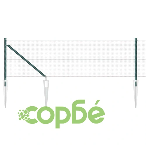 Заварена мрежа с шипове, 100 x 0,4 м, PVC покрита стомана, Зелена ➤ топ цена ➤ sorbe.bg
