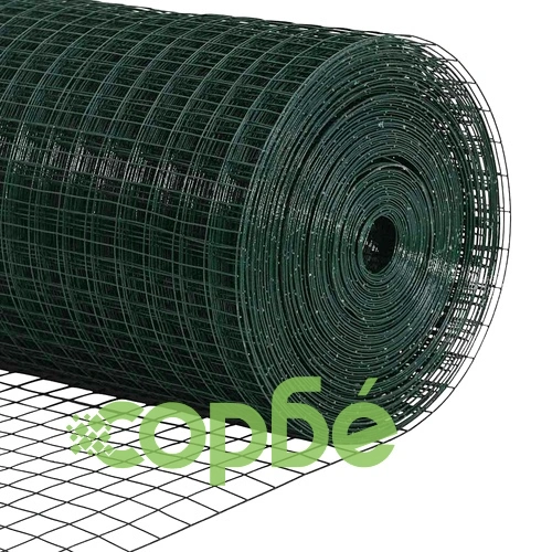 Заваренa оградна мрежа с колове и шипове, PVC покритие, 100 x 0,4 м, стомана, зелена ➤ топ цена ➤ sorbe.bg