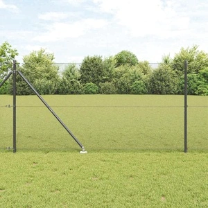 Заварена оградна мрежа с шипове, 50 x 1,4 м, PVC покрита стомана, сиво