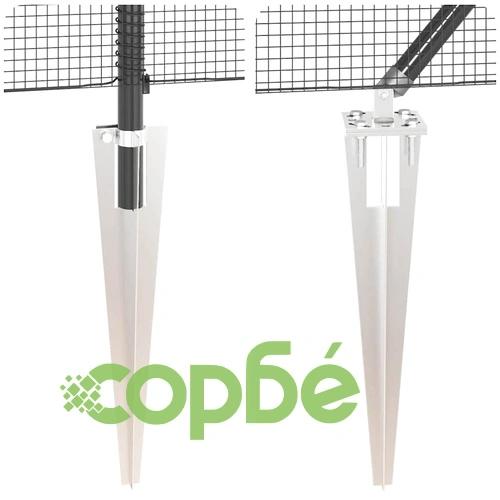 Заварена мрежа с шипове, 100 x 0,4 м, PVC покрита стомана, сиво ➤ топ цена ➤ sorbe.bg